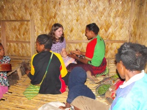 Playing a game with some local village girls.